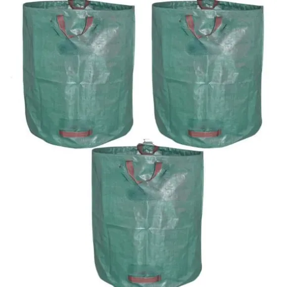 SHOP-STORY - GARDEN BAG 3x: 3 XXL hopfällbara trädgårdsväskor - 272L i robust PP med band