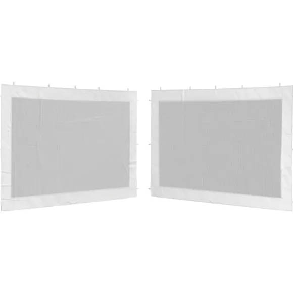 Sidoväggar för partytält 2 st vit och svart mesh