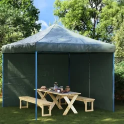 Sidoväggar till partytält 2-pack med dragkedja | Färg: Grön | Material: PE