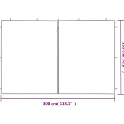 Sidoväggar till partytält 2-pack med dragkedja | Färg: Grön | Material: PE