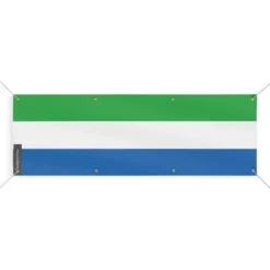 Sierra Leone Flag Banner 8 Eyelets 40x120 cm
