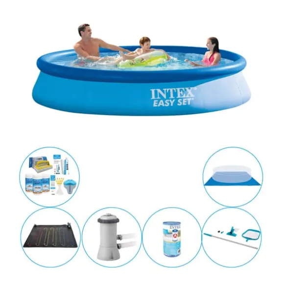 Simbassängset - 7 delar - Intex Easy Set Runt 366x76 cm