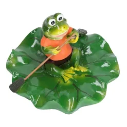 Simulering Harts Flytande Lotusblad Grodor Prydnad Fiskdamm Fontän Landskapsdekor