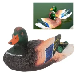 Simulering Vatten Flytande Anka Skulptur Prydnad Syntetisk harts Konstföremål Fontän Damm Dekoration