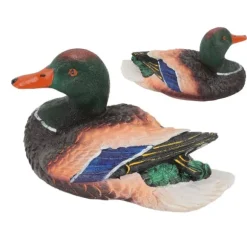 Simulering Vatten Flytande Anka Skulptur Prydnad Syntetisk harts Konstföremål Fontän Damm Dekoration