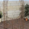 Sina Antique Brown Metal Rose Arch with Lockable Gate - 235cm Height