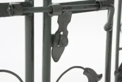 Sina Rose Arch with Gate - Antique Green Metal Garden Trellis for Climbing Plants, Durable and Easy Assembly