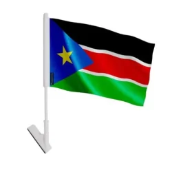 Självhäftande flagga - Sydsudan - 14 x 21 cm - Hållbar polyester - Lätt - Framsidan/baksidan