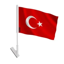 Självhäftande flagga - Turkiet - 14 x 21 cm - Hållbar polyester - Lätt - Framsida/baksida