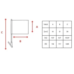Självhäftande flagga - Turkiet - 14 x 21 cm - Hållbar polyester - Lätt - Framsida/baksida
