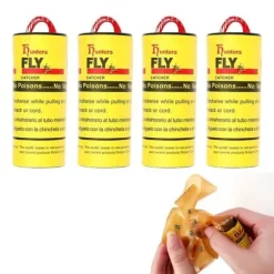 Skadedjursfälla, kraftfull flugfälla, 4 rullar, sticky board, flugfälla, mördare, limstift - 4 rullar[A58]