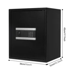 Säkerhetsskåp, tungt stål, väggmonterat och golvstående,svart