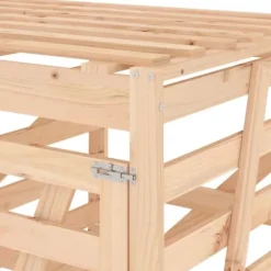 Skjul för 4 sopkärl i massiv furu - Träskjul för soptunnor | Färg: Natur | Storlek: Standard