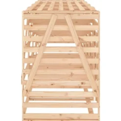 Skjul för 4 sopkärl i massiv furu - Träskjul för soptunnor | Färg: Natur | Storlek: Standard