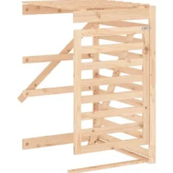 Skjul för 4 sopkärl i massiv furu - Träskjul för soptunnor | Färg: Natur | Storlek: Standard