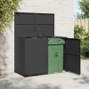 Skjul för 2 soptunnor i konstrotting - Förvaringslösning | Färg: Svart | Storlek: 148x80x111 cm