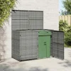 Skjul för 2 soptunnor konstrotting antracit 148x77x111 cm