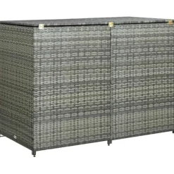 Skjul för 2 soptunnor konstrotting antracit 148x77x111 cm