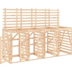 Skjul för fyra sopkärl massiv furu