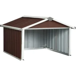 Skjul för robotgräsklippare 92x97x63 cm galvaniserat stål brun