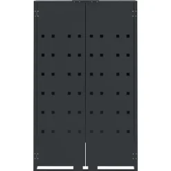 Skjul för sopkärl 6 platser - Hållbar stål med gasfjäderlock | Färg: Antracit | Storlek: 414x79x117 cm