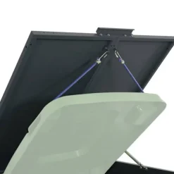 Skjul för sopkärl 6 platser - Hållbar stål med gasfjäderlock | Färg: Antracit | Storlek: 414x79x117 cm