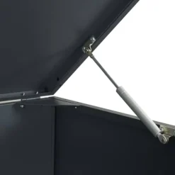 Skjul för sopkärl 6 platser - Hållbar stål med gasfjäderlock | Färg: Antracit | Storlek: 414x79x117 cm