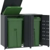 Skjul för sopkärl för 2 platser antracit 138x79x117 cm stål