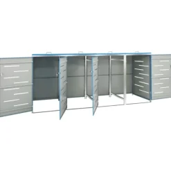 Skjul till fyra sopkärl 276,5x77,5x112,5 cm rostfritt stål
