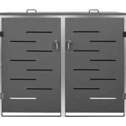 Skjul till två sopkärl 138x77,5x112,5 cm rostfritt stål