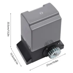 Skjutgrindsöppnare - Grindmotor - 370 W - IP44 - Max 600 kg - 1400 varv/min - 12 m/min - Fjärrkontroll & nycklar - Grå