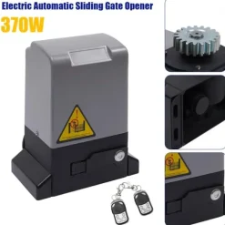 Skjutgrindsöppnare - Grindmotor - 370 W - IP44 - Max 600 kg - 1400 varv/min - 12 m/min - Fjärrkontroll & nycklar - Grå