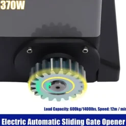 Skjutgrindsöppnare - Grindmotor - 370 W - IP44 - Max 600 kg - 1400 varv/min - 12 m/min - Fjärrkontroll & nycklar - Grå