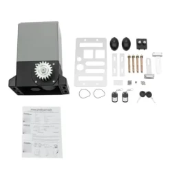 Skjutportöppnare, 750 W effekt, 2000 kg kapacitet, 6 m längdkapacitet,silver