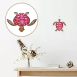 Sköldpadda Väggdekor Trädgård prydnad 30,3x28x1,8cm - Grön