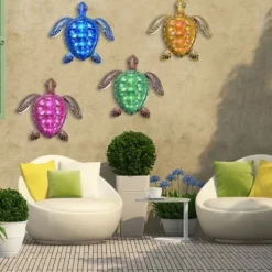 Sköldpadda Väggdekor Trädgård prydnad 30,3x28x1,8cm - Grön