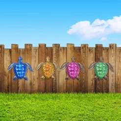 Sköldpadda Väggdekor Trädgård prydnad 30,3x28x1,8cm - Grön