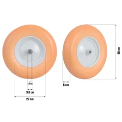 Skottkärra hjul tubeless 4.00-8 - diameter 40 cm - Orange/Vit