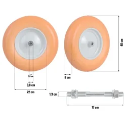 Skottkärra hjul tubeless 4.00-8 - diameter 40 cm - Orange/Vit