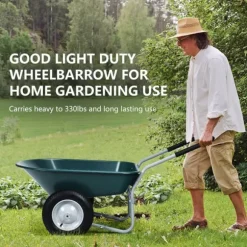 Skottkärra Trädgårdsvagn, 145x65x65 cm, Grön