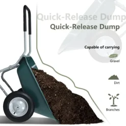 Skottkärra Trädgårdsvagn, 145x65x65 cm, Grön