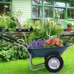 Skottkärra Trädgårdsvagn, 145x65x65 cm, Grön