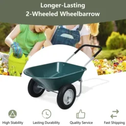 Skottkärra Trädgårdsvagn, 145x65x65 cm, Grön