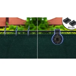 Skuggnät 1,5x50m 140g/m2 + 50 klämmor gröna