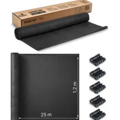 Skuggnät 1,2x25m 140g/m2 + 50 klämmor grå