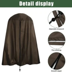 Skyddsöverdrag för trädgårdsfontän, silverbelagd oxfordduk, vattentät, vindtät, fontänskydd