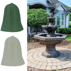 Skyddsöverdrag för trädgårdsfontän, silverbelagd oxfordduk, vattentät, vindtät, fontänskydd