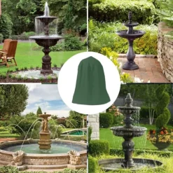 Skyddsöverdrag för trädgårdsfontän, silverbelagd oxfordduk, vattentät, vindtät, fontänskydd