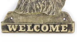 Skye Terrier - dörrskylt med en hund, välkomstplakett i mässing, unik skylt med inskriptionen Welcome by Art-Dog