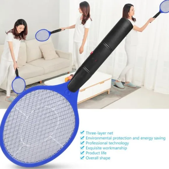 Sladdlös Batteridriven Elektrisk Flugmygg Smälla Bug Zapper Racket Insektdödare Blå